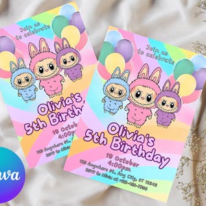 Labubu Birthday Party Invitation, Labubu Birthday Party, Labubu birthday invitation, Invitation Template, Printable Invite, digital download