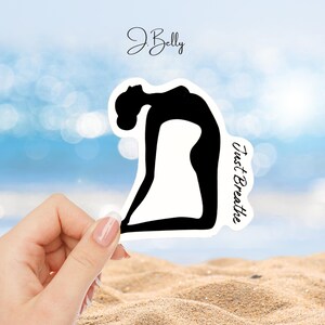 Just Breathe Yoga Sticker: Minimalist Waterproof Vinyl Decal
