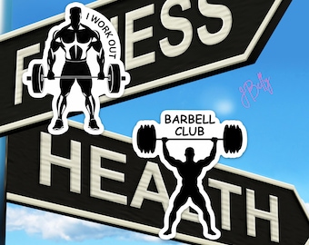 I WORK OUT Sticker | Weightlifting Fitness Gym Vinyl Decal | Funny Gym Motivation Sticker