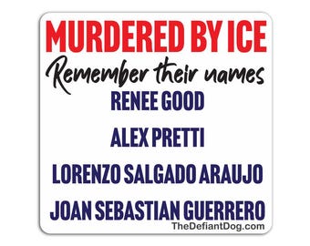 Murdered by ICE Sticker, Remember Their Names Memorial Decal, Anti ICE Protest Sticker, Immigration Justice Political Magnet