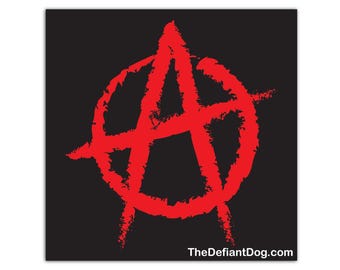 Anarchy Symbol Sticker, Red and Black Anarchist Decal, Punk Rock Sticker, Anti Authority Protest Magnet, Rebellious Political Gift