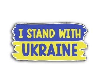 I Stand with Ukraine, Slava Ukraini Magnet, Vinyl Decal, or Sticker Pack | Ukraine Support Sticker | Political Protest | Solidarity Design