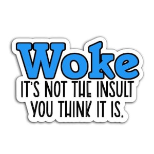 Woke, It&#39;s Not the Insult You Think It Is Vinyl Decal or Magnet | Progressive Statement Sticker | Political Humor | Empowerment Design