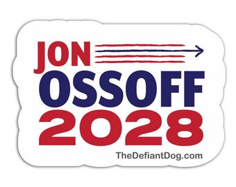 Jon Ossoff 2028 Sticker, Democratic Political Decal, Progressive Voter Gift, Blue Wave Magnet, Future President Campaign Sticker