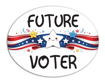 Future Voter Sticker for Kids, Election Day Sticker, Kids Voting Sticker, Patriotic Voter Sticker, Polling Place Sticker, Civic Engagement