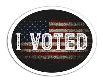 I Voted Sticker, Distressed American Flag Sticker, Patriotic Voting Sticker, Election Day Sticker, Vintage Voter Sticker, Vote Decal