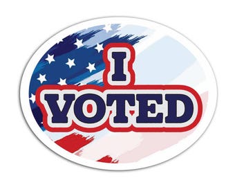 I Voted Sticker, Patriotic Voting Sticker, Stars & Stripes Election Day Sticker, American Flag Voter Sticker, Vote Decal Poll Worker Sticker