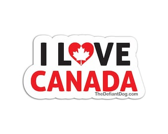 I Love Canada Sticker, Canadian Pride Sticker, Maple Leaf Decal, Canada Solidarity Sticker, Pro Canada Vinyl Sticker, Canadian Gift
