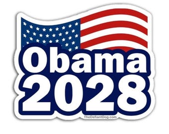 Obama 2028 Sticker Pack, Magnet, or Vinyl Decal | Pro-Democracy Political Sticker | American Flag Election Decal | Anti Trump