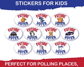 Future Voter Stickers for Kids, Bulk Election Day Stickers, Polling Place Giveaways, Classroom Mock Election, Kids Voting Stickers