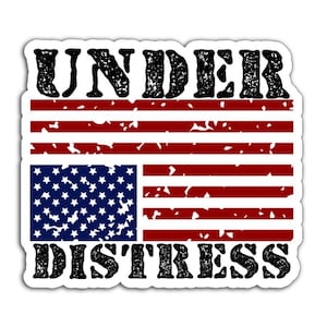 Upside Down American Flag Decal: Under Distress Sticker Pack, Magnet, or Vinyl Decal
