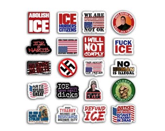 ICE Protest Anti Trump Variety Sticker Pack, Abolish ICE Magnet Set, Political Resistance Vinyl Decals, Activist Car Laptop Stickers