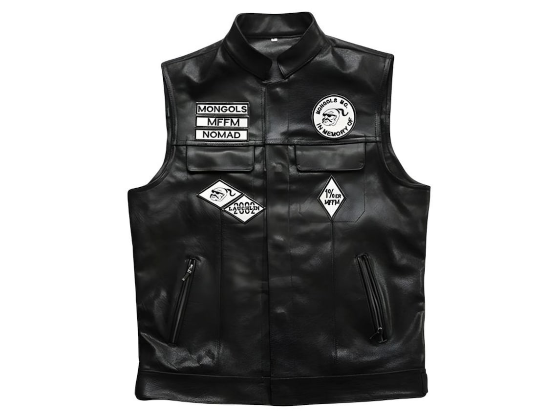 Mongols Nomad MC Leather Vest – Outlaw Biker Club Style With Back ...