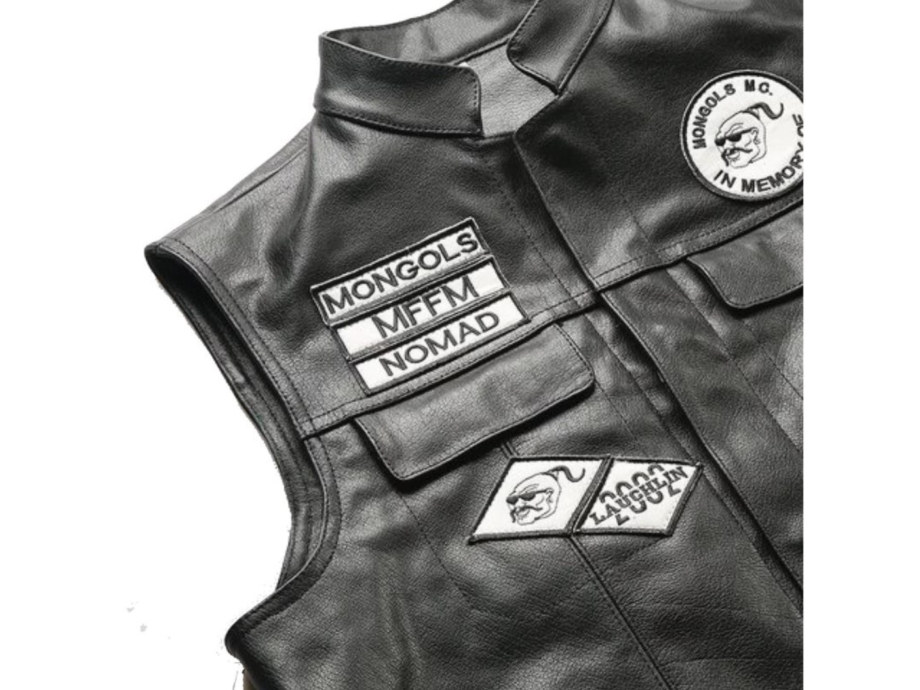 ジャケット・アウター Fuct SSDD Nomad Bike Vest Mongols Nomad MC Leather Vest – Outlaw Biker Club Style With Back
