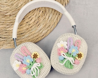 かぎ針編みのハンドメイドAirPods Max APMカバー、ヘッドホン