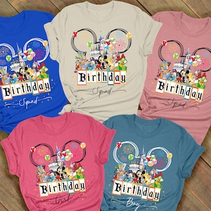 Personalized Family Disney Birthday Shirts, Disney Birthday Girl Tee, Disney Birthday Boy, Disney Birthday Squad Shirt, Birthday Party Shirt