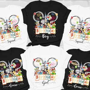 Custom Disney Family Birthday Shirts, Disney Birthday Girl Shirt, Disney Birthday Boy Shirt, Disney Birthday Squad Tee, Birthday Party Shirt