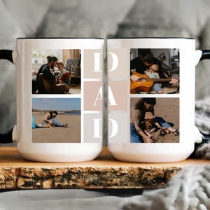Custom First Time Fathers Day Photo Collage Mug, Custom Photo Collage Gift, Fathers Day Gifts, Mug Gift For Daddy, Custom Text Mug