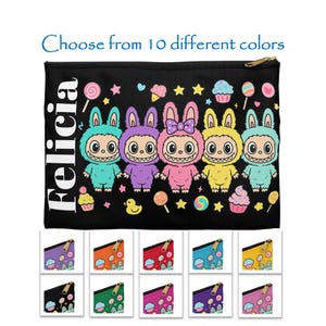LABUBU Personalized Pencil Pouch, Fun LABUBU Classic Pencil Bag, LABUBU Lovers, Labubu Pencil Case, Back to School, Labubu Accessory