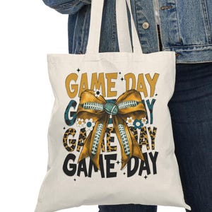 Jacksonville Jaguars Colored Tote Bag | Sports Fans, Game Day, Football Party Bag, Gifts for Him or Her, Jacksonville Jaguars Colored Bag