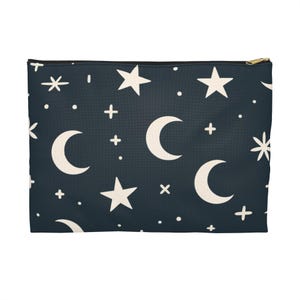 Celestial Accessory Pouch, Star and Moon Makeup Bag, Cosmic Storage, Astrology Gifts, Night Sky Organizer