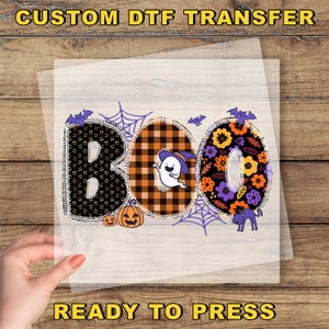 Boo Halloween DTF Transfer, Retro Halloween Graphic Direct To Film, Spooky Season Dtf, Pumpkin Dtf, Ghost Dtf, Floral Halloween Printing