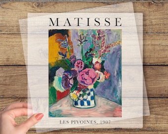 Matisse Art DTF Transfer, Les Pivoines Flower Artwork Ready To Press, Famous Painting Full Color Print, Art Lover Gift, Henri Matisse Art