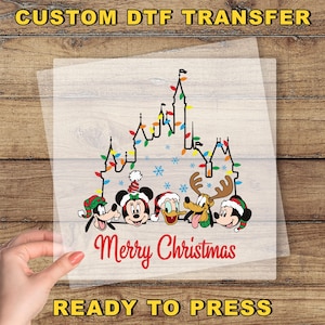 Magic Kingdom Christmas DTF Transfer, Disneyland Xmas Ready To Press, Dinsey Holiday Dtf Print, Merry Christmas Heat Press, Mickey Xmas Dtf