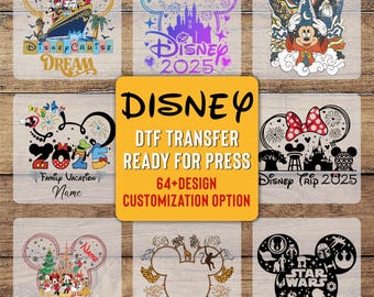 60+ Disney DTF Transfers Bundle, 2025 Disney Inspired DTF Transfers, Matching Trip Ready to Press, Classic Characters, Group Family Designs