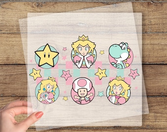 Princess Peach Dtf Transfer, Super Mario Ready To Press, Mario Friends Dtf Print, Mario Characters Dtf, Super Mario Princess Heat Press Dtf