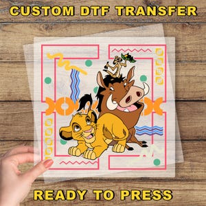 Disney Lion King DTF Transfer, Hakuna Matata Dtf, Animal Kingdom Ready To Press, Simba and Friends DTF, Disney Simba Dtf, Disney Vacation