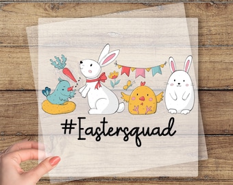 Easter Squad DTF Transfer Ready To Press, Funny Easter Bunny Heat Press Print, Cute Kids Easter Graphic, Spring Holiday Design