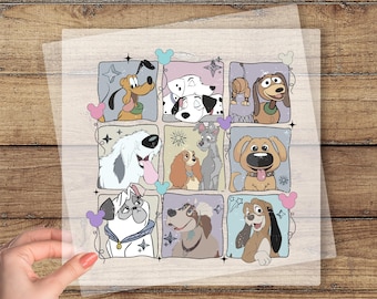 Disney Dogs Dtf Transfer, Disney Ready To Press Dtf, Heat Press Dtf Transfer, Dog Lover Dtf Print, Disney Transfer Prints, Disneyland Dtf