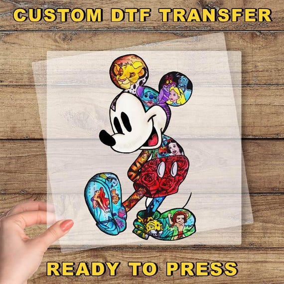 Disney Mickey Mouse Dtf, Disney Heat Press Dtf Transfer, Disney Characters Prints, Mickey Print, Disneyland Ready To Press, Disney Trip Dtf