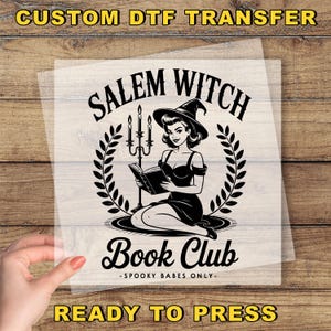 Salem Witch Book Club DTF Transfer, Spooky Babes Only Dtf, Halloween Ready To Press, Book Lover Dtf Print, Halloween Bookish Dtf Press