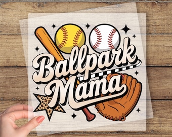 Ballpark Mama DTF Transfer, Baseball Mom Dtf, Softball Mom Dtf, Game Day Ready To Press, Softball Mom Gift, Sport Mom Dtf, Baseball Printing