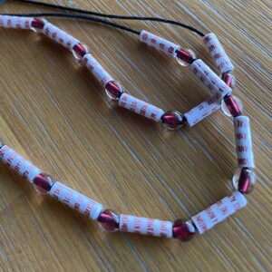 Somebody Necklace, Lyrics Made Into Paper Beads, Somebody Lyrics, Depeche Mode Lyrics, Depeche Mode jewelry, Depeche Mode fan merchandise