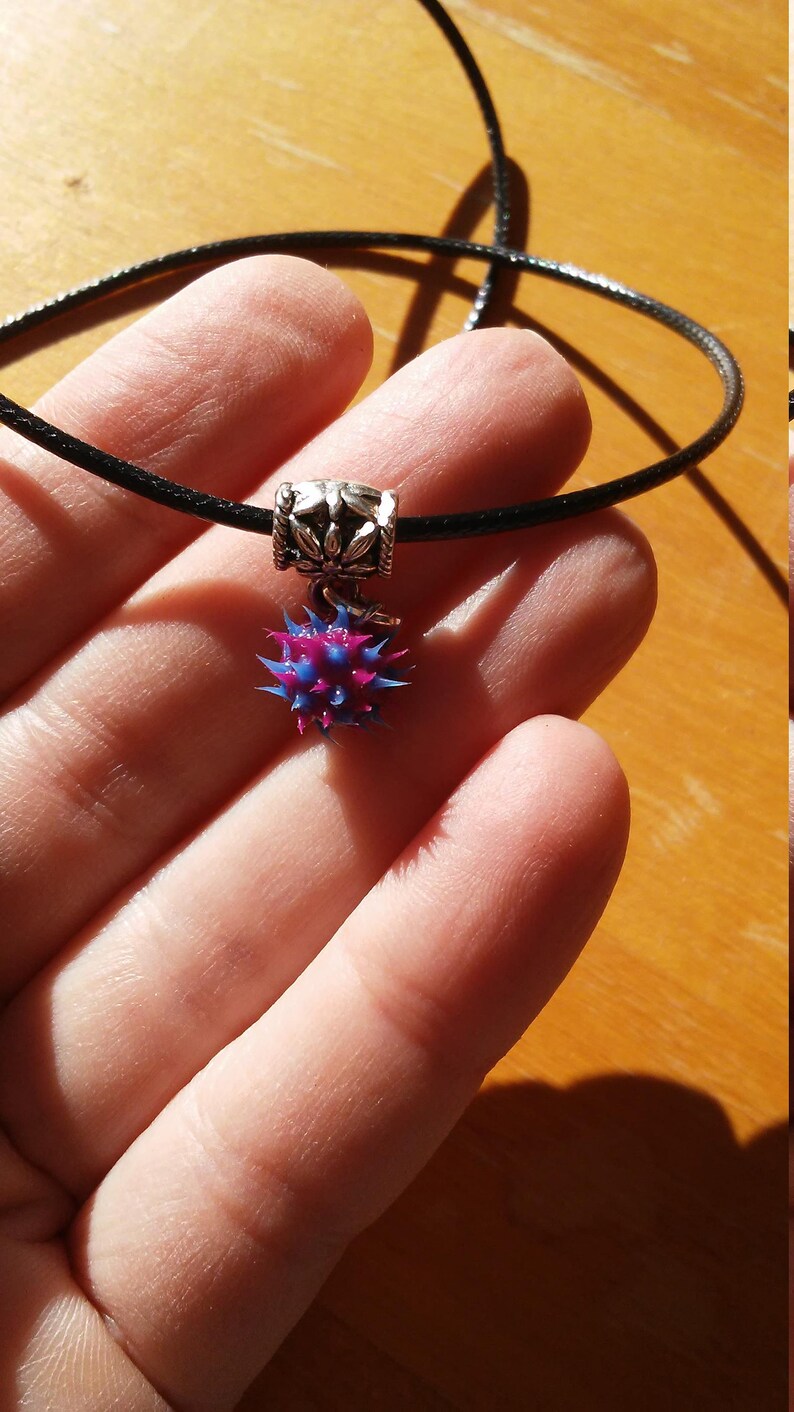 Spiky Necklace Anemone Spiky Jewelry Soft Spike Pendant Quirky Jewelry,Quirky Necklace,Quirky Pendant Spiky Pendant Spiky Ball Pendant