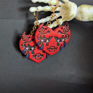 Tattoo Inspired Crying Heart Earrings| Tears of Love