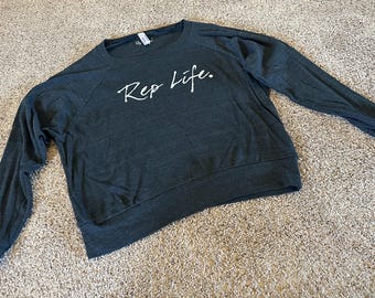 Women's Tri-Blend Raglan Long Sleeve Workout Top - Motivational Gym Shirt