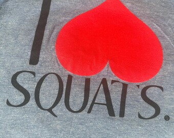 I Heart Squats Racerback Tank: Funny Gym Motivation, Tri-Blend Fabric