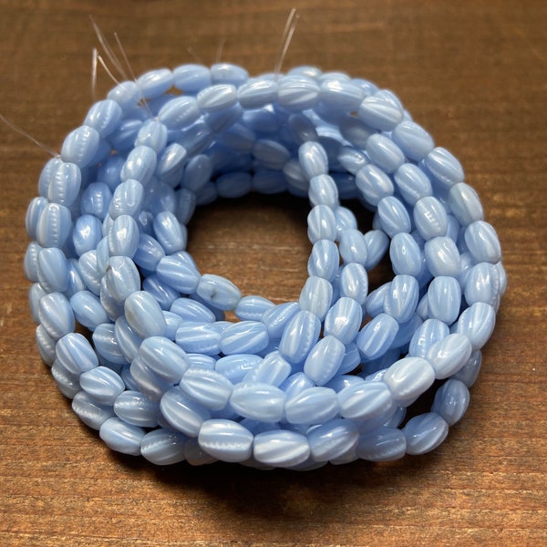 Vintage French Rosary Beads - Baby Blue Twist