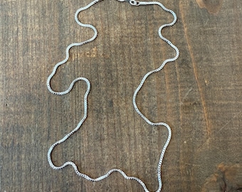 Vintage Delicate Venetian Box Chain Necklace in Sterling Finish by the piece