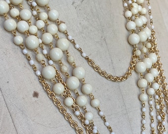 Vintage Gold Plated Cable and Italian Lucite Bead Chain by the foot