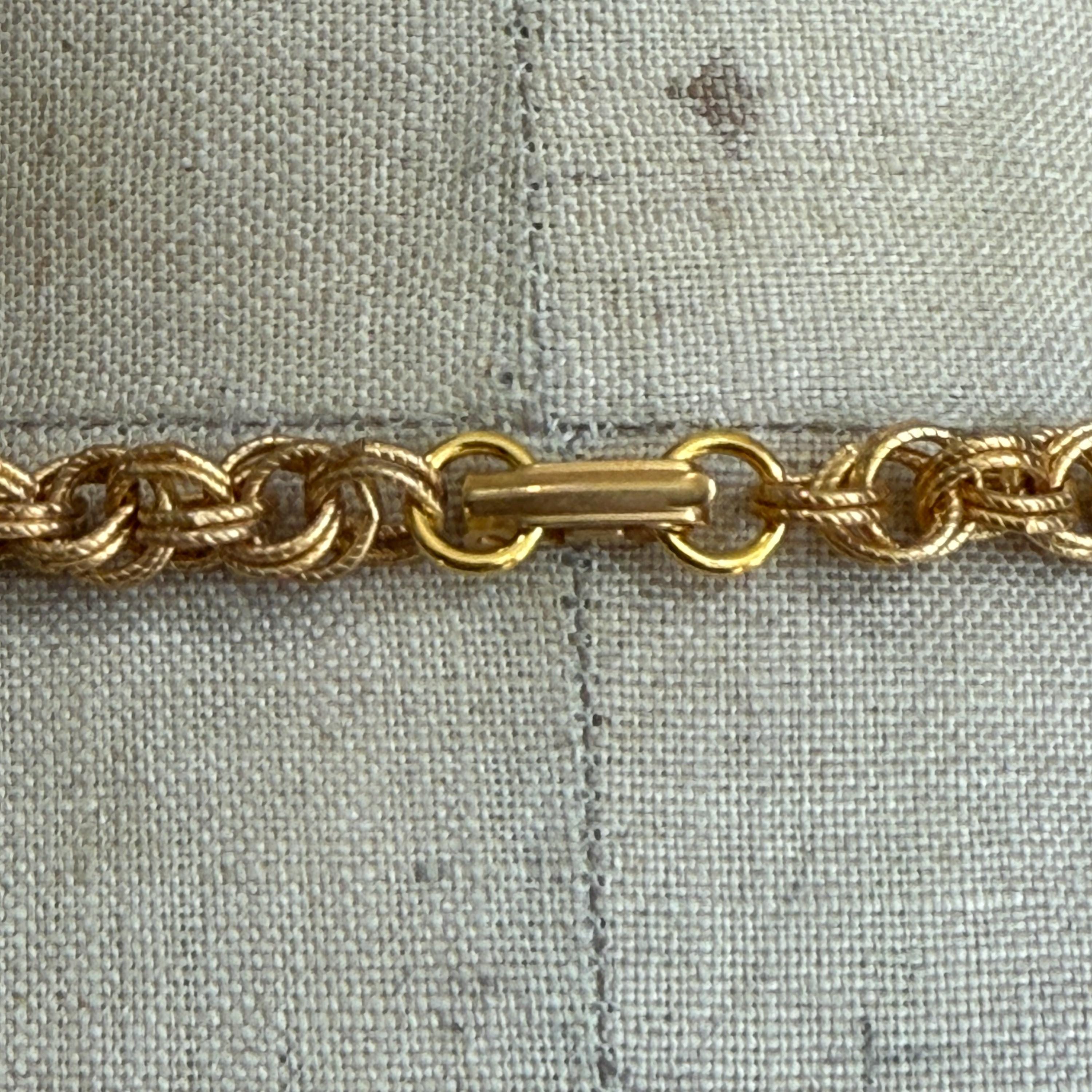 Vintage French Rope Chain With Patterned Double Links - 18