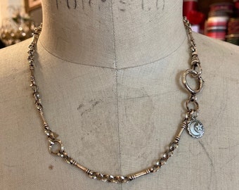 Luna Vintage Chain Necklace ~ Aged Sterling Finish