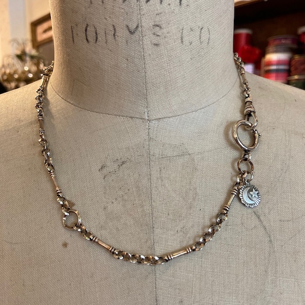 Luna Vintage Chain Necklace ~ Aged Sterling Finish
