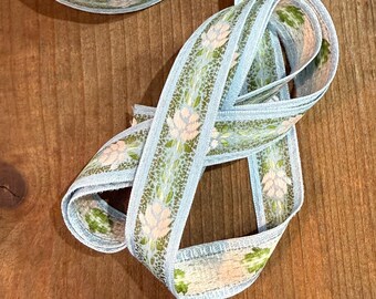 Loveley Jacquard Ribbon with Water Lily Motif by the yard