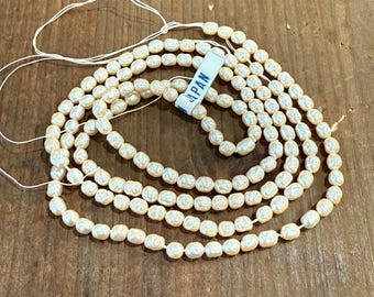 Vintage Haskell Biwa Pearls in Cream Master Strand 30 Inches 4-5mm