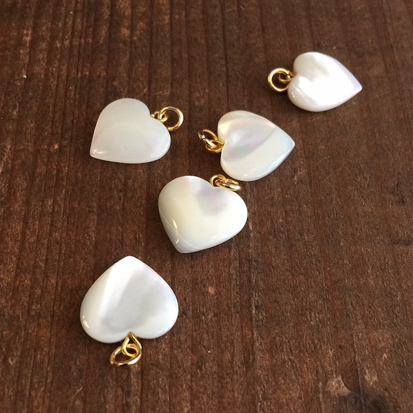 Vintage Mother of Pearl Heart Pendant, Small